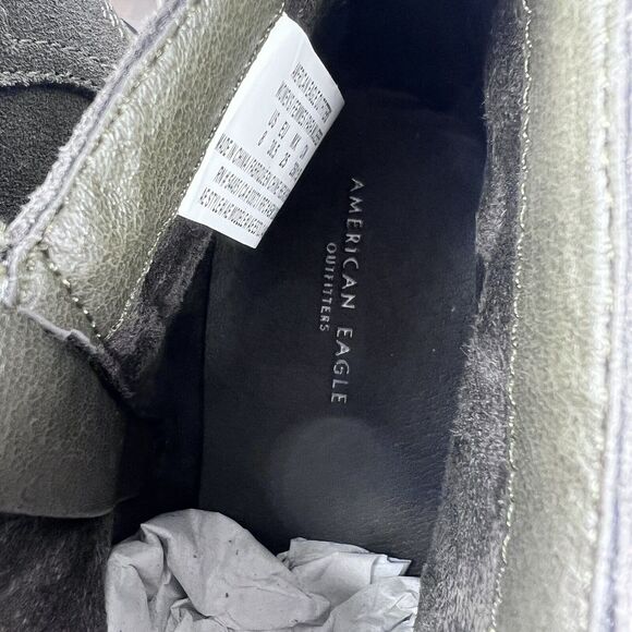 American Eagle Ankle Booties Womens 8M Western Pointed Toe Grey Embroidered Zip - Picture 5 of 11